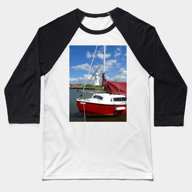 Thurne Mill, Norfolk Baseball T-Shirt by Chris Petty